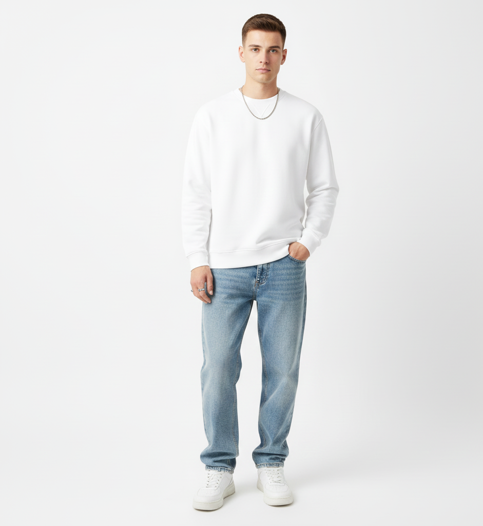 Solid White Sweatshirt